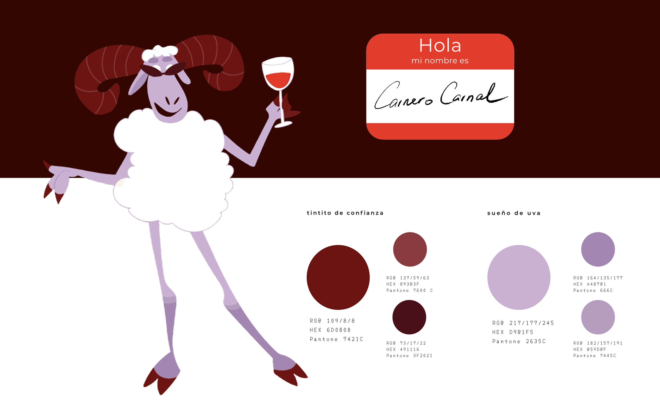 Vinito Club mascot and color palette